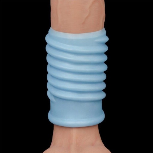 Inel erectie cu vibratii Vibrating Spiral Knights Ring Blue - Img 6