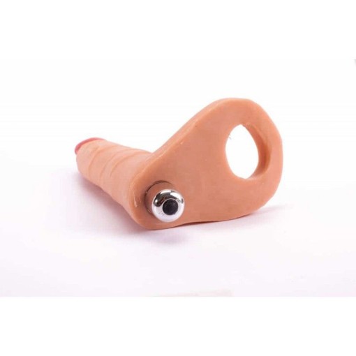 Inel penis cu vibratii si stimulare anala The Ultra Soft Double-Vibrating 7''