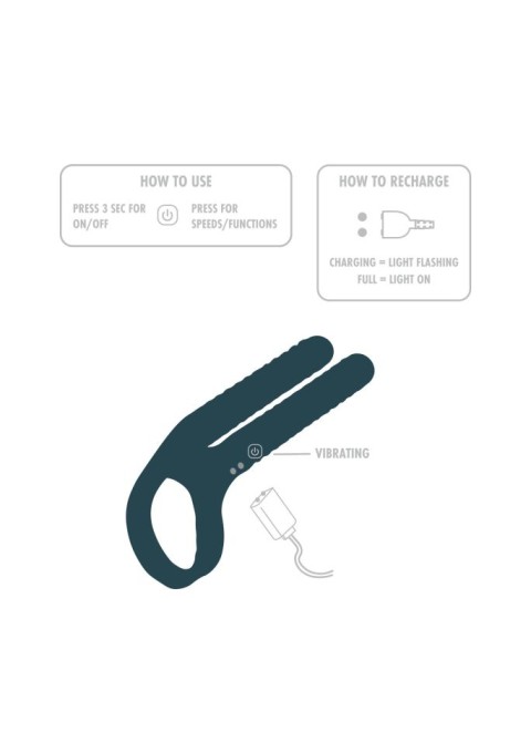 Inel vibrator , 7 moduri de vibratii si 3 viteze FUSHION Vibrating Couple Ring (11 cm) - Img 2