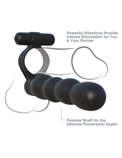 Inep penis stimulator dublu din silicon FANTASY C-RINGZ POSABLE PARTNER DOUBLE PENETRATOR - Img 3