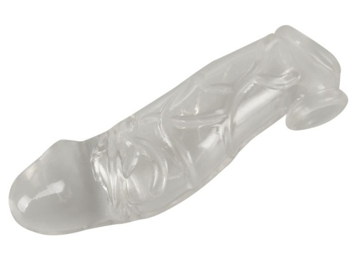 Manson transparent Penis Sleeve with extension and ball ring (19.2 cm) - Img 3
