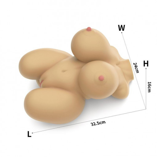 Masturbator culoare naturala cu sani Torso Streetgirl's #6 Flesh 32.5x24x16cm - Img 3