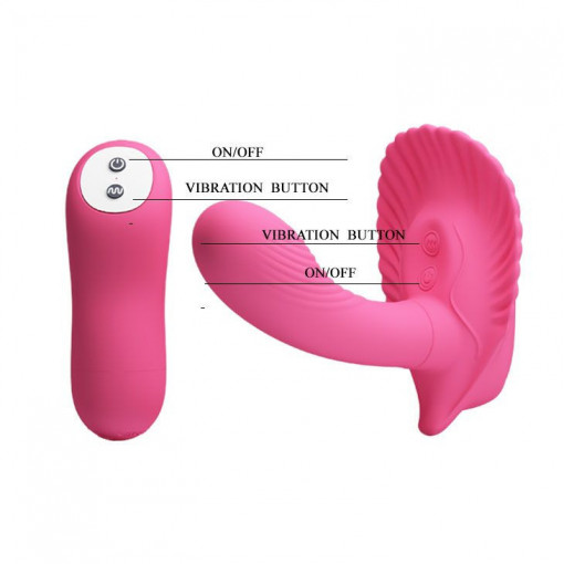 Mini stimulator din silicon cu 30 functii de vibratii Pretty Love Shell stimulator wireless - Img 2
