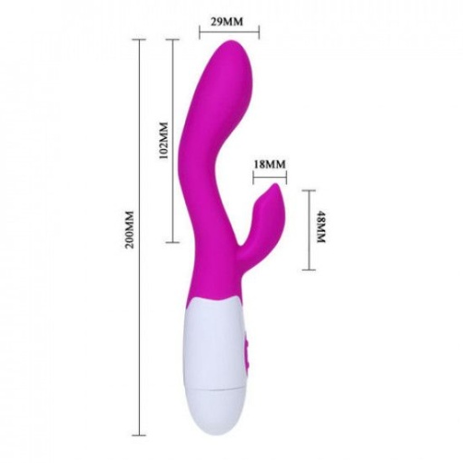 Mini vibrator cu stimulator clitoridian Pretty Love Brighty 20cm (inserabil 12cm) - Img 6