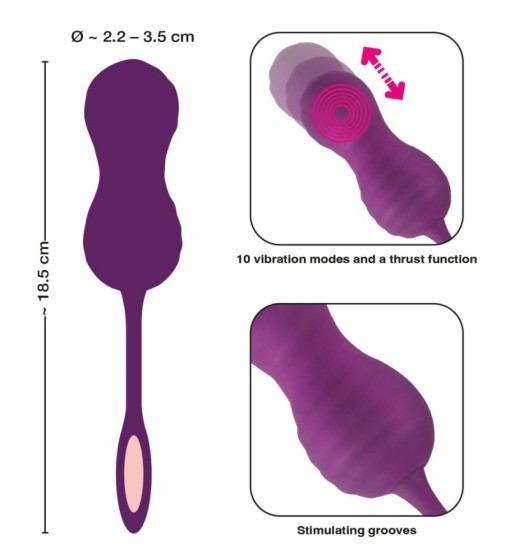 Ou vibrator cu Telecomanda wireless 10 moduri de vibratii Javida RC Love Balls - Img 6