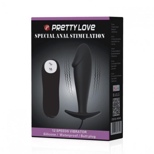 Plug anal din silicon cu 12 moduri de vibratii Pretty Love anal stimulation plug 10cm - Img 2