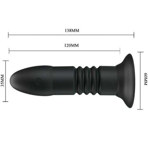 Plug anal din silicon cu 4 functii de vibratie si 4 functii de miscari sus si jos Vibrator Anal Pretty Love Magic Jingers (13.8cm) - Img 5