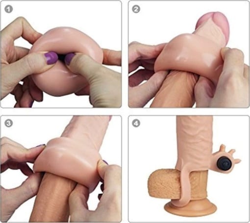 Prelungitor penis cu vibratii Pleasure X-Tender Vibrating Penis Sleeve 18.5cm - Img 3