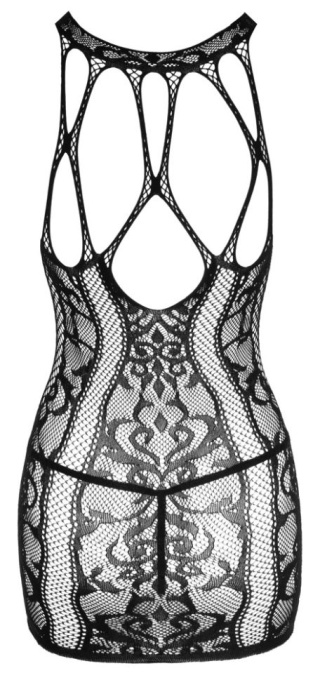 Rochie cu diverse modele de plasa, Include un chilotel de dantela , Orion, black - S/L - Img 5