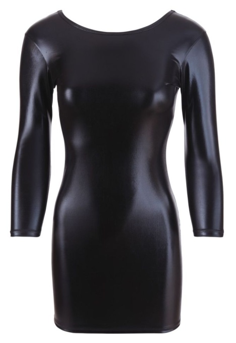 Rochie mini cu maneci 1/2, aspect umed lucios, cu decolteu rotund Cottelli Colection Party - S - Img 2