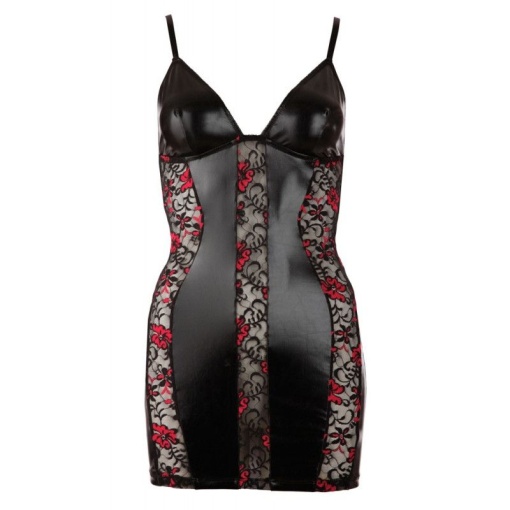 Rochie party din material elastic lucios Cottelli Collection Party Dress, black - S - Img 3