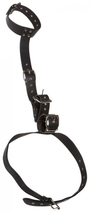 Sistem de retinere pentru corp in aspect elegant de piele Neck Restraint with Handcuffs - Img 5