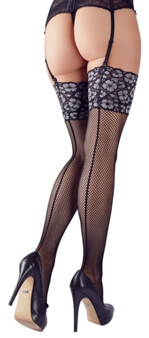 Stockings, Cottelli Legware, black/silver - S/M - Img 3