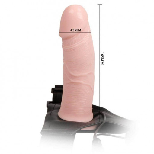 Strap-on gol in interior si cu vibratii reglabile 16.5cm - Barbati - Img 2