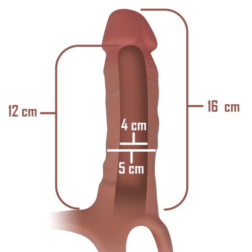 Strap-on INTENSE - Ham prelungitor penis gol cu dildo din silicon 16 x 3,5 cm - Img 3