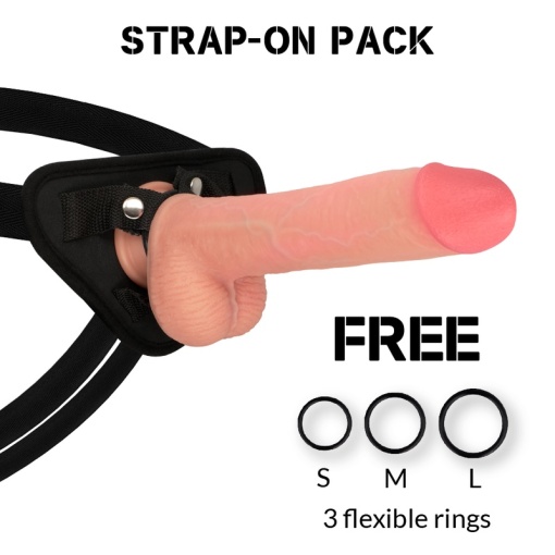 Strapon cu Dildo realistic Dual Density Liquid silicone Kingcobra Dimensiune: 24 cm x 4,77 cm - Img 6
