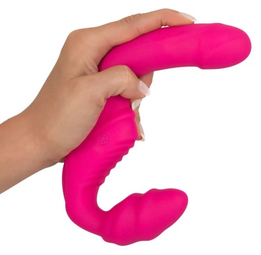 Vibrating Strapless Strap-on cu 9 moduri de vibrație si caneluri mari, stimulatoare - Img 2