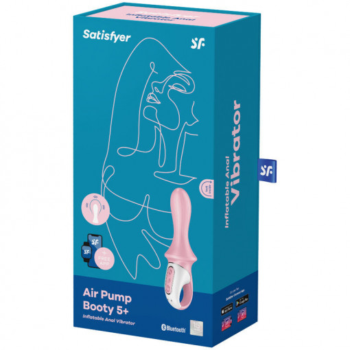 Vibrator anal gonflabil Satisfyer Air Pump Booty 5+ pink (20.5cm) - Img 3