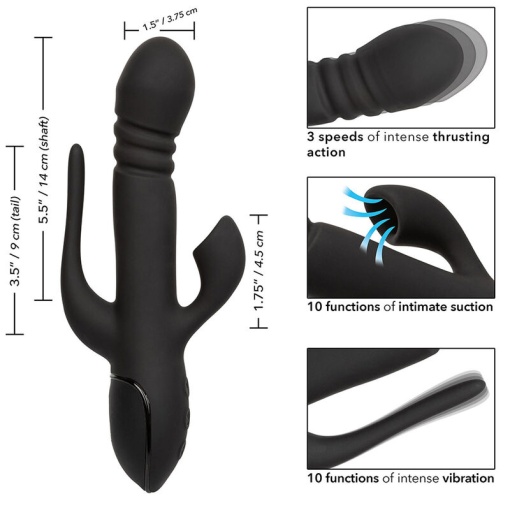 Vibrator cu 3 functii CALEXOTICS Triple Euphoria BLACK - Img 4