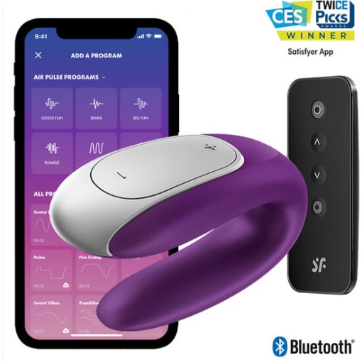 Vibrator cu telecomanda SATISFYER Double Fun (Violet) - Img 8