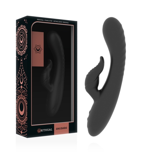 Vibrator Iepuras cu stimulare clitoridian si G-Spot RITHUAL - ANUSARA Negru - Img 7