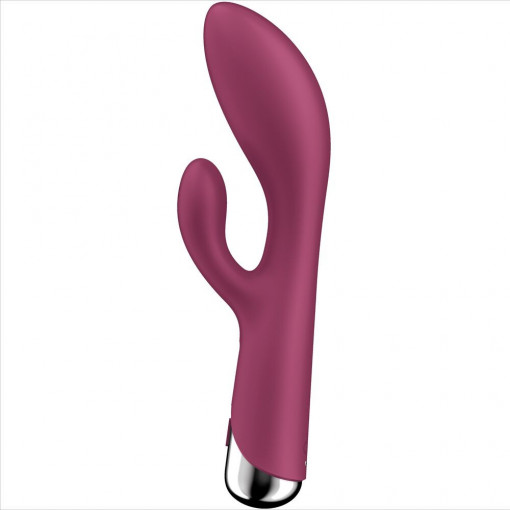 Vibrator iepure cu 12 programe de vibratii intense si 5 programe suplimentare de rotatie Satisfyer Spinning Rabbit 1, red (20cm) - Img 6
