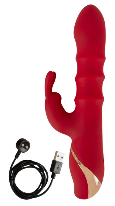 Vibrator iepure cu 3 inele de masaj mobile (23,7 cm) - Img 5