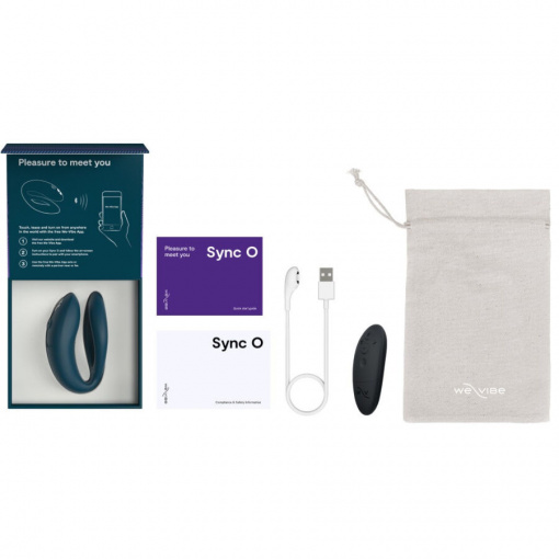 Vibrator flexibil pentru cupluri WE-VIBE - SYNC O  verde cu telecomanda