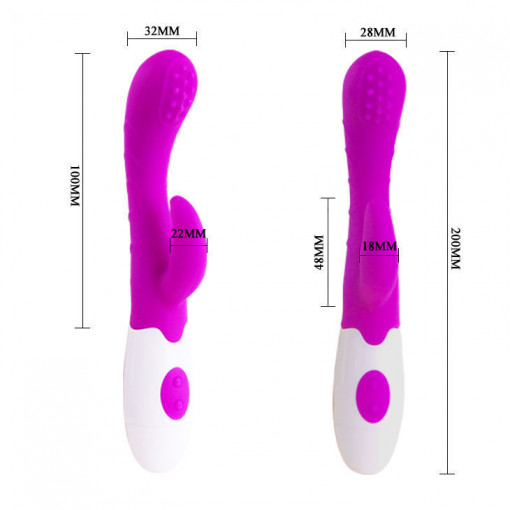 Vibrator rabbit de mici dimensiuni, din silicon Pretty Love Arthur 20cm - Img 8