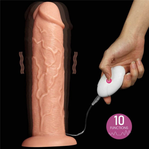 Vibrator Realistic 11 Long Flesh (27.5cm x 5.8cm) 8 modele de vibratie + 2 viteze - Img 2