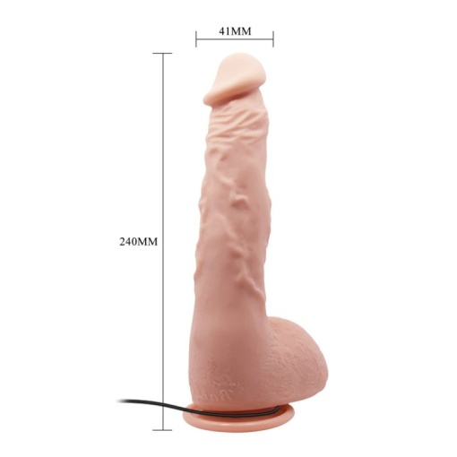 Vibrator realistic cu ventuza de fixare si telecomanda Beautiful Jason 9,4 " Vibrating Dildo (24cm) - Img 4