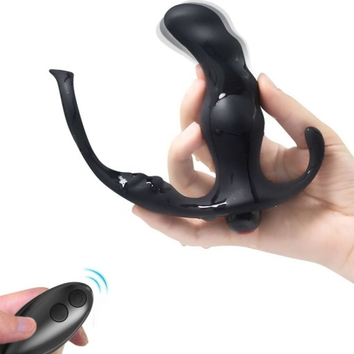Vibrator si plug anal cu vibratii stimulator prostata ARMONY - KNIGHT cu telecomanda si inel penis - Img 2