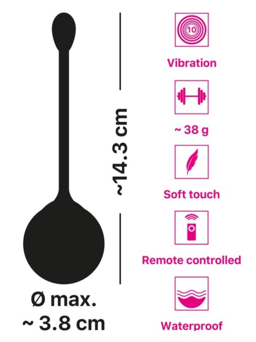 Bile vaginale 10 moduri de vibratie si telecomanda Remote Control Love Ball - Img 2