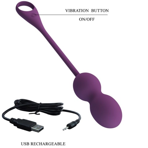 Bilele vibrante Kegel cu 12 funcții de vibratie Pretty Love Elvira Purple App Long - distance - Img 5