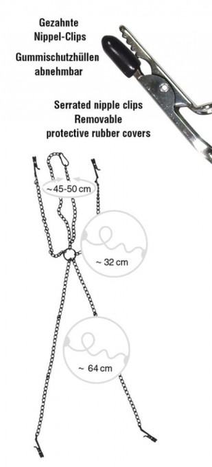 Cleme pentru mamelon și clitoris Harness Nipple &amp; Clit Clamps - Img 2