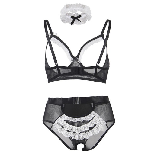 Costum sexy cameristă chiloțel cu deschizătură marime L/XL - Img 4