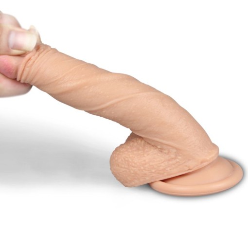 Dildo de lux din silicon, ultra realist 7inchi Dual-layered Silicone Dildo- Flesh 18cm - Img 3