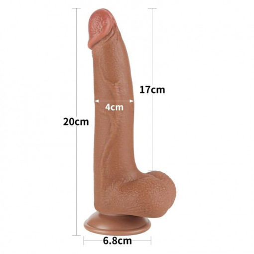 Dildo realist 8.5'' Sliding Skin Dual Layer Dong Brown I (20cm) - Img 3