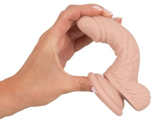Dildo realist din silicon, flexibil, cu ventuza Mini Silicone Dildo