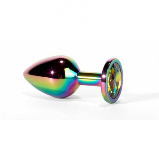 Dop anal Small Secret Shine Metal Butt Plug Rainbow (7.1cm) - Img 3