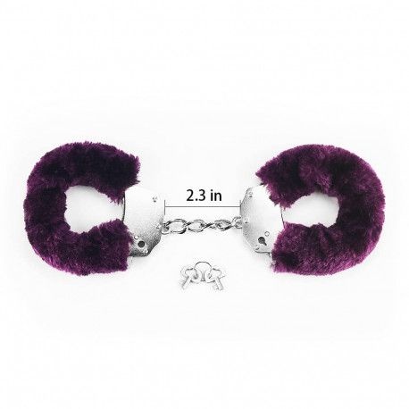 Fetish Pleasure Fluffy Hand Cuffs purple - Img 2