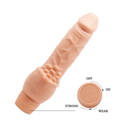 ibratorul realist cu stimulator clitoridian Barbara Clark Realistic Multi-Speed Vibrator 16cm - Img 2