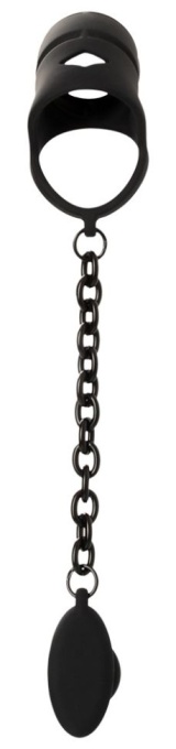 Inel cu bile, cușcă pentru penis și plug anal Cock cage with butt plug - Img 2