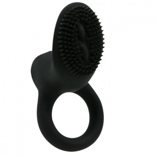 Inel vibrator din silicon cu stimulator clitoridian Pretty Love Cobra Black - Img 2