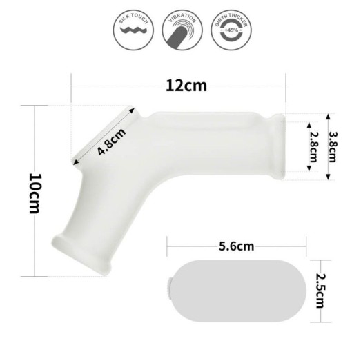 Manson penis cu vibratii Vibrating Silk Knights Ring with Scrotum Sleeve (White) - Img 2