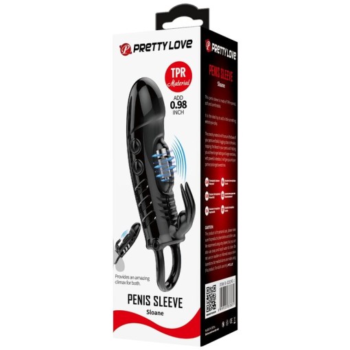 Manson pentru penis cu glont vibrator si stimulator clitoridian iepure PRETTY LOVE – SLOANE (18.7cm) - Img 3