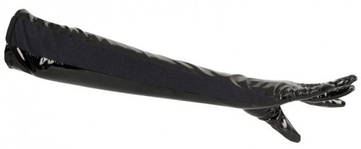 Manusi lungi, de vinil, cu insertii elastice Vinyl Gloves, Black Level - S - Img 2