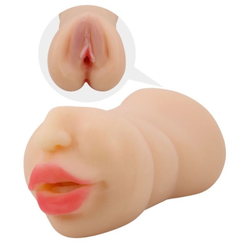 Masturbator cu dubla penetrare  Mouth &amp; Pussy Zoey Flesh 17cm