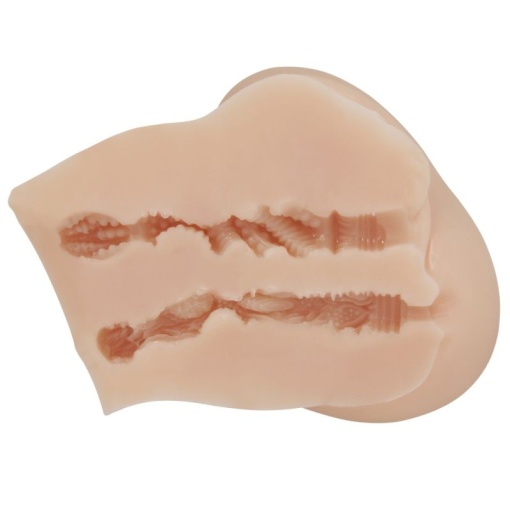 Masturbator Dublu cu vibratii Crazy Bull Luna Flesh 19.5 cm