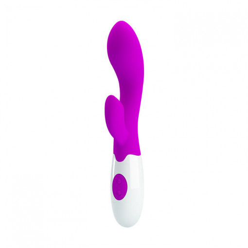 Mini vibrator cu stimulator clitoridian Pretty Love Brighty 20cm (inserabil 12cm) - Img 3